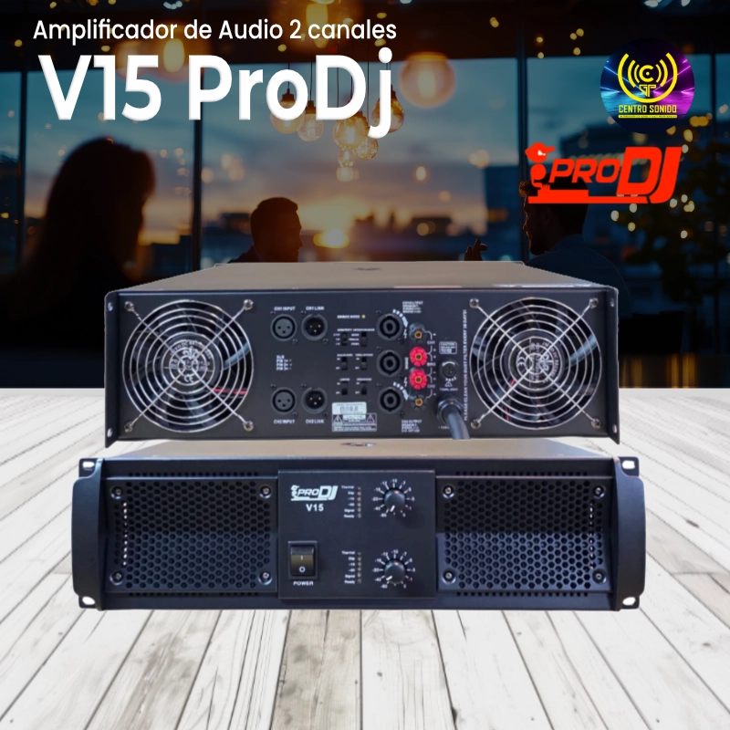 amplificador de audio 2 canales pro dj v15