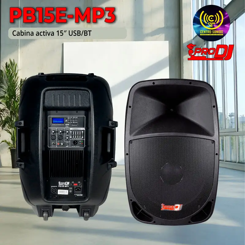 cabina pb15e mp3 pro dj activa 15″ usb/bt