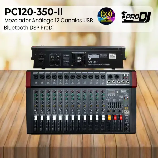 mezclador análogo pc120 350 ii 12 canales usb bluetooth dsp prodj