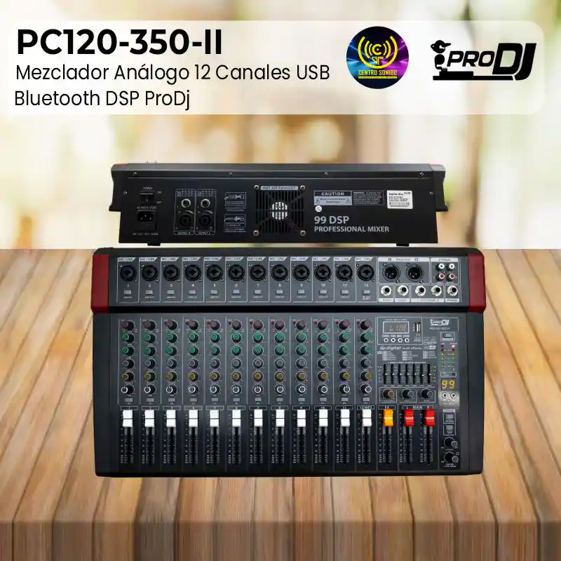 mezclador análogo pc120 350 ii 12 canales usb bluetooth dsp prodj