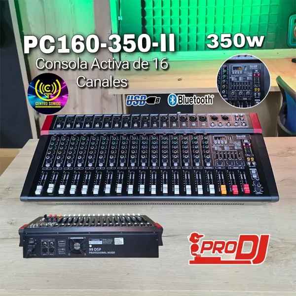 consola amplificada pc160 35o ii 350w 16 canales prodj