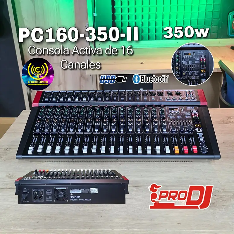 consola amplificada pc160 35o ii 350w 16 canales prodj