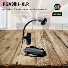 microfono condensador para instrumento shure pga98h xlr