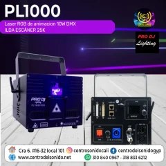 laser rgb de animacion pl1000 prodj lighting 10w dmx ilda escÁner 25k