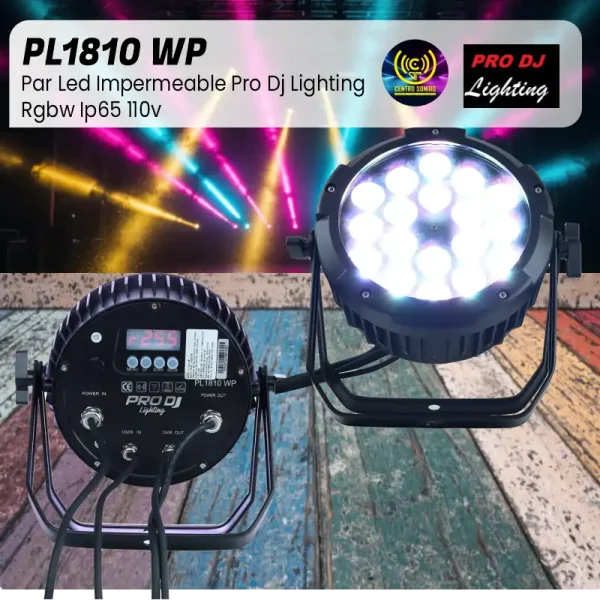 par led impermeable pro dj lighting pl1810 wp rgbw ip65 110v