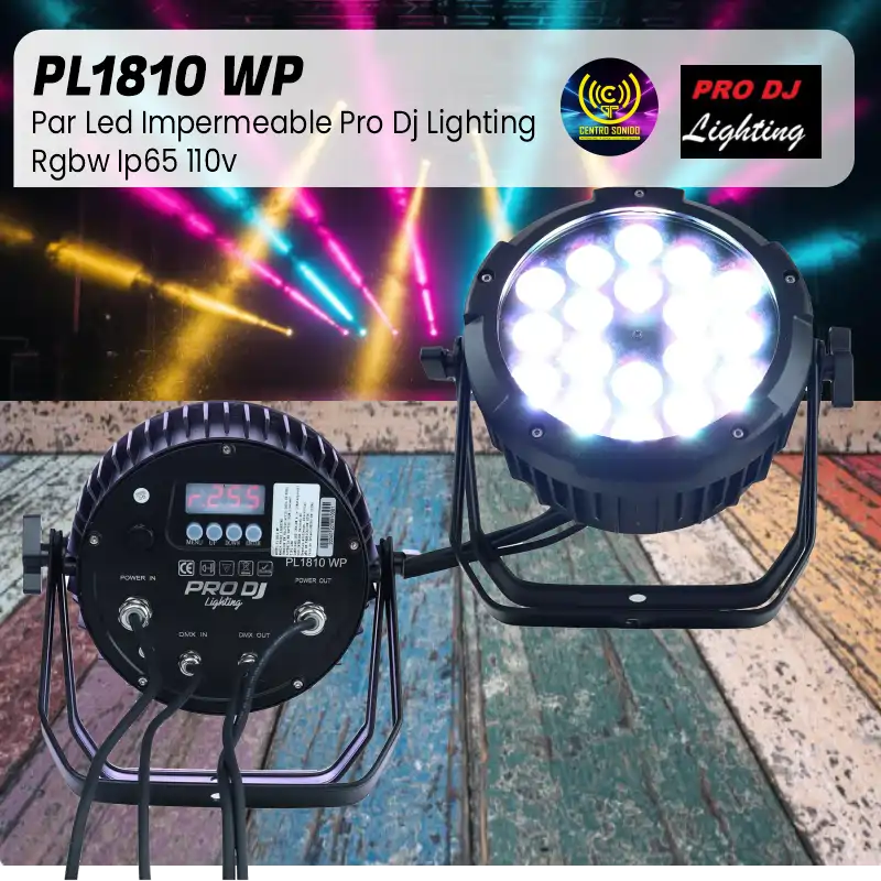 par led impermeable pro dj lighting pl1810 wp rgbw ip65 110v