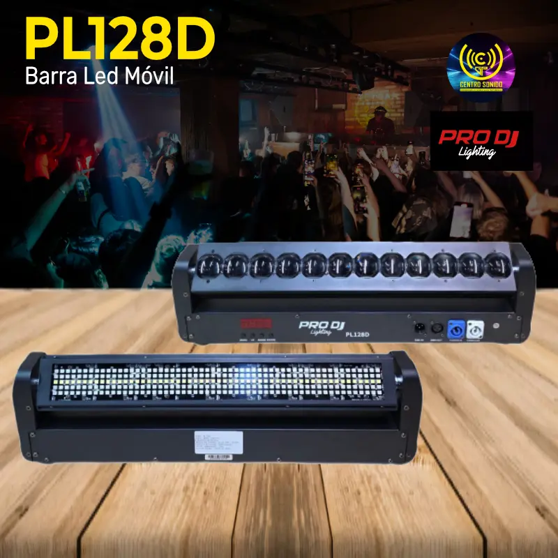 barra led móvil pro dj lighting pl128d