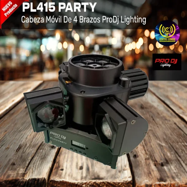 cabeza móvil de 4 brazos prodj lighting pl415 party