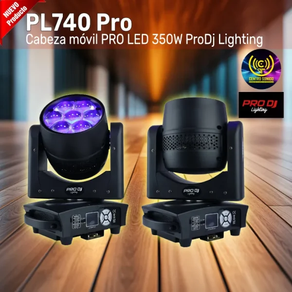 cabeza móvil pl740 pro led 350w prodj lighting