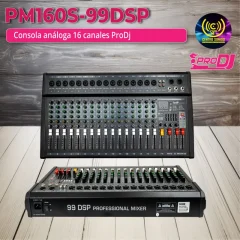 consola pm160s 99dsp pro dj análoga 16 canales