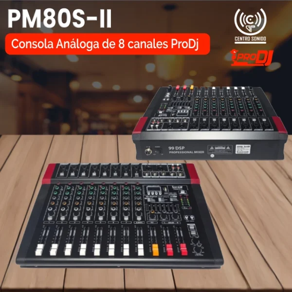 consola análoga pm80s ii de 8 canales prodj