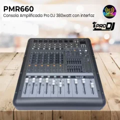 consola amplificada pmr660 pro dj 380watt con interfaz