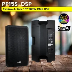 cabina activa 15” pro dj pp15s dsp 900w rms bluetooth