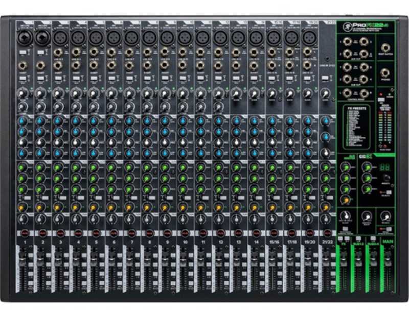 mackie profx22v3 – 22 canales 4 bus con usb y efectos.