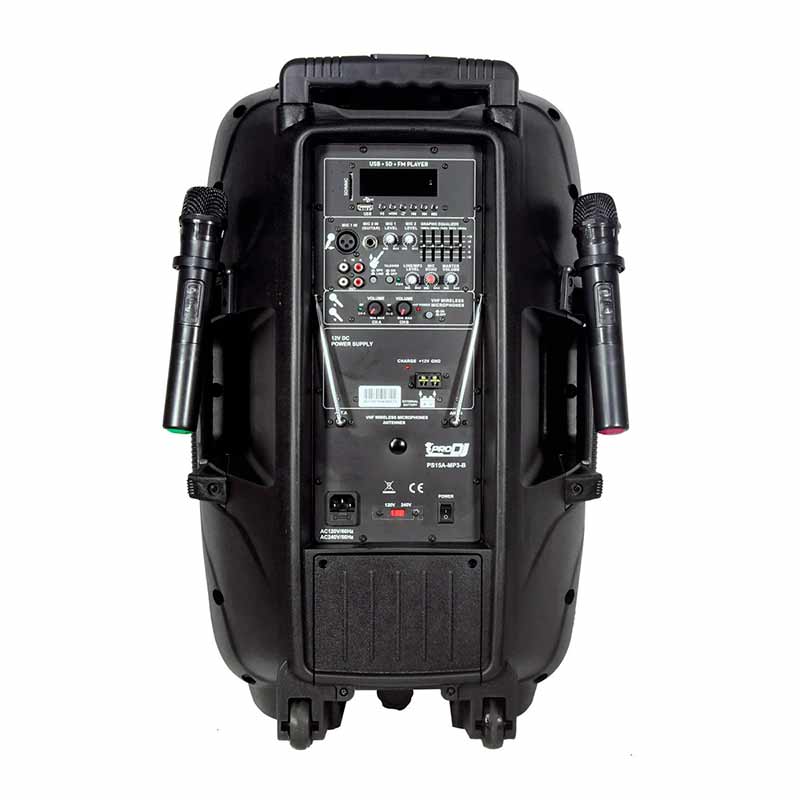 ps15a mp3 b pro dj activa recargable de 15" 250watt