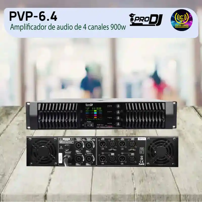 pvp 6.4 pro amplificador de audio de 4 canales 900w
