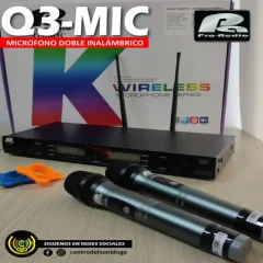 q3 mic pa pro audio microfono doble inalámbrico campo abierto