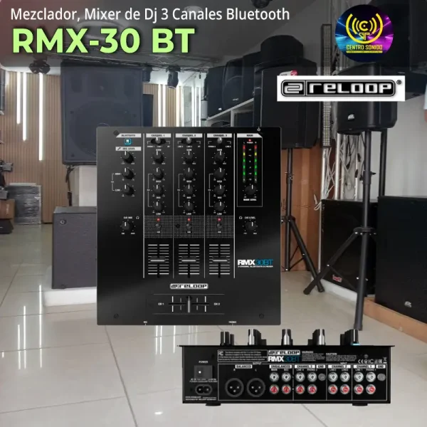 mixer rmx 30 bt reloop mezclador de dj 3 canales bluetooth