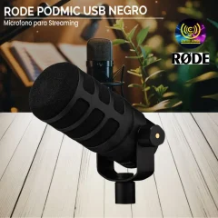 microfono para streaming rode podmic usb negro