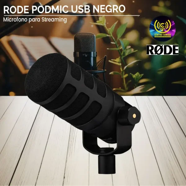 microfono para streaming rode podmic usb negro