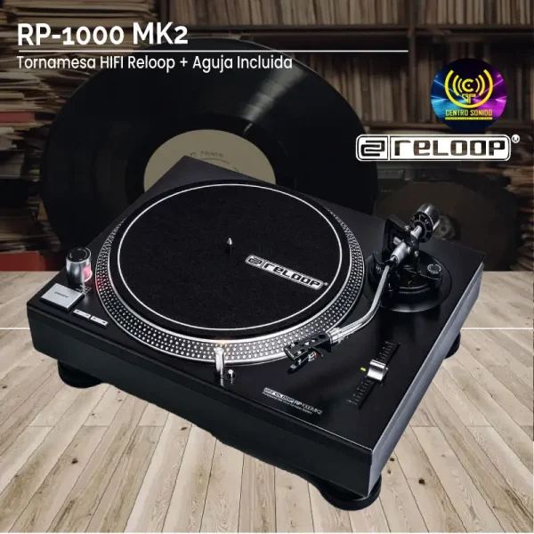 tornamesa hifi reloop rp 1000 mk2 + aguja incluida