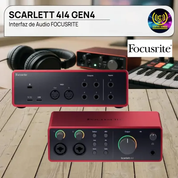 interfaz de audio focusrite scarlett 4i4 gen4 interfaz de audio focusrite scarlett 4i4 gen4