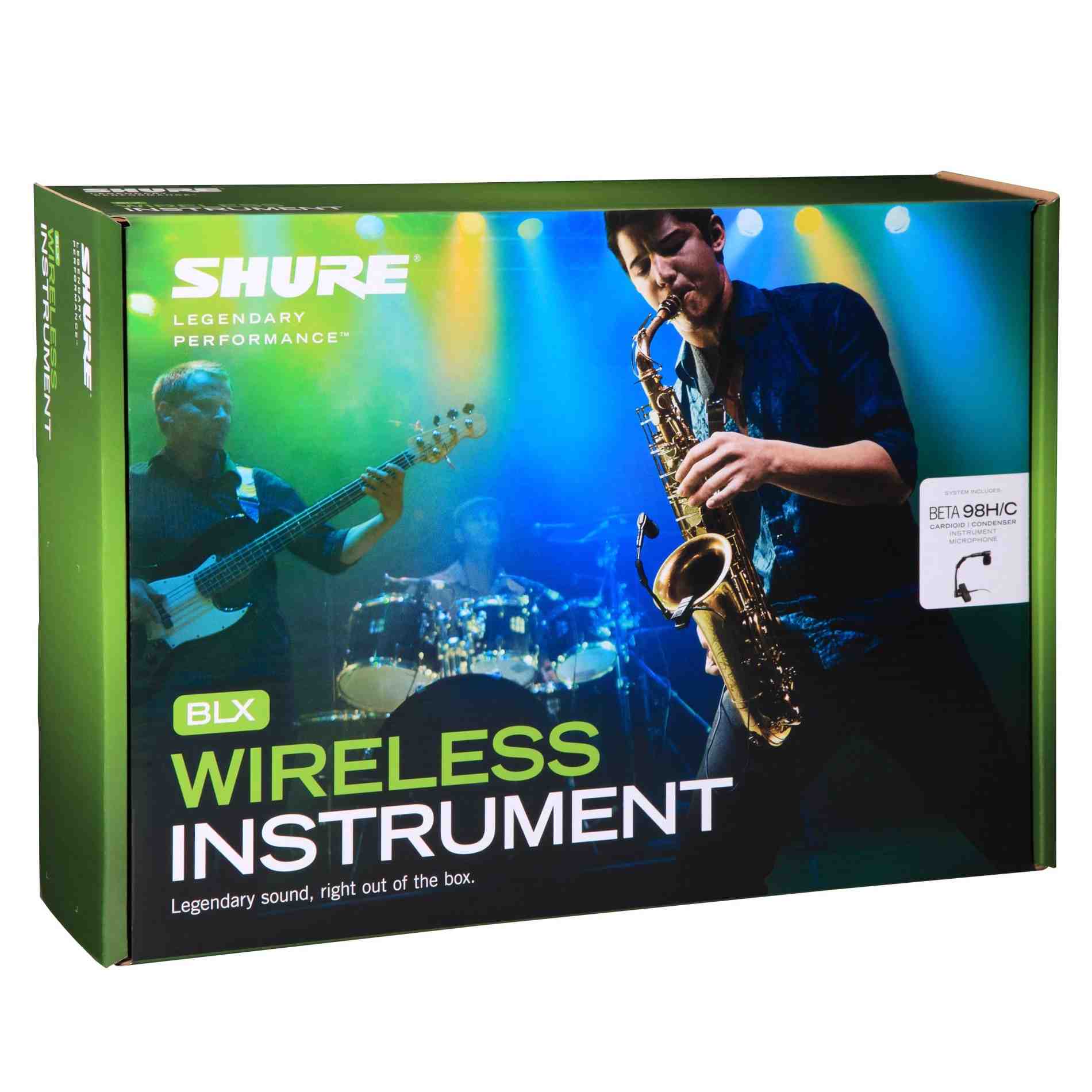 micrófono inalambrico para instrumentos con micrófono shure blx14/b98