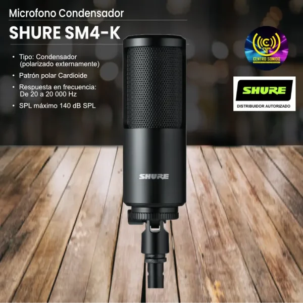 microfono condensador shure sm4 k