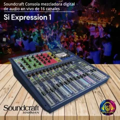 soundcraft consola mezcladora digital de audio en vivo de 16 canales si expression 1