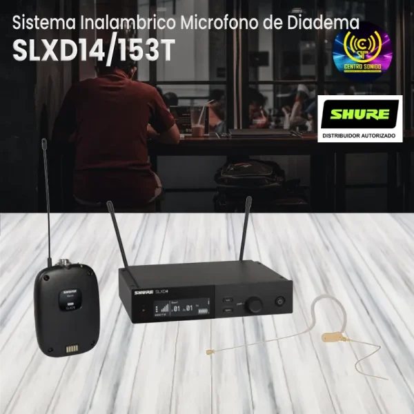 sistema inalambrico microfono de diadema shure slxd14/153t