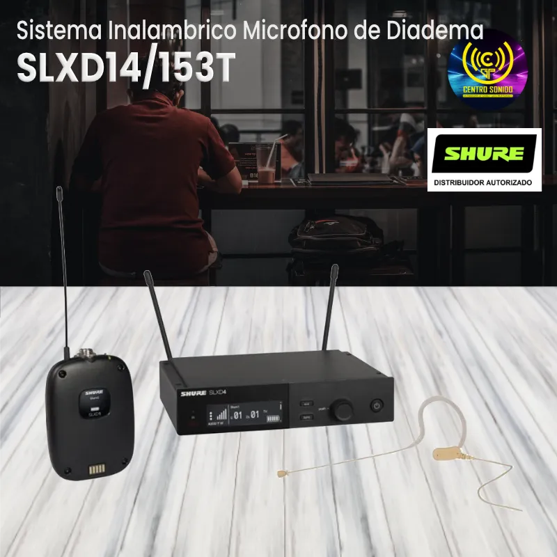sistema inalambrico microfono de diadema shure slxd14/153t