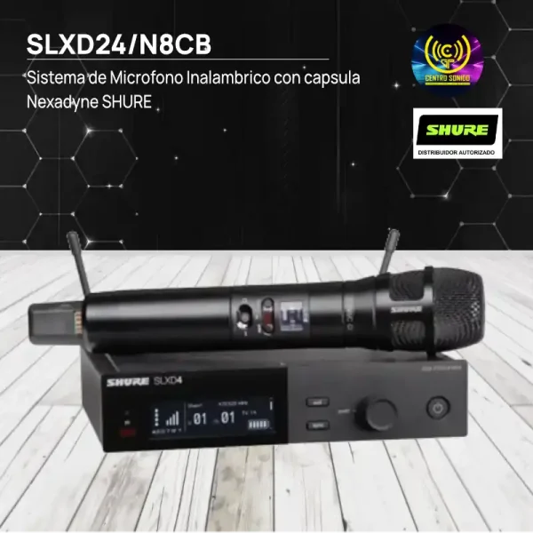 sistema de microfono inalambrico con capsula nexadyne shure slxd24/n8cb