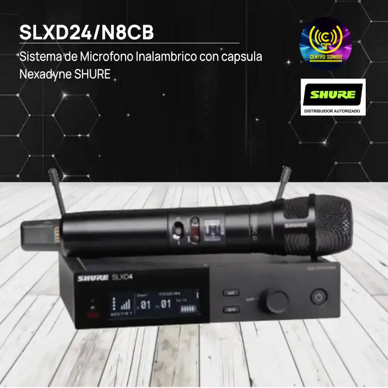 sistema de microfono inalambrico con capsula nexadyne shure slxd24/n8cb