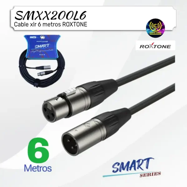 cable xlr 6 metros roxtone smxx200l6