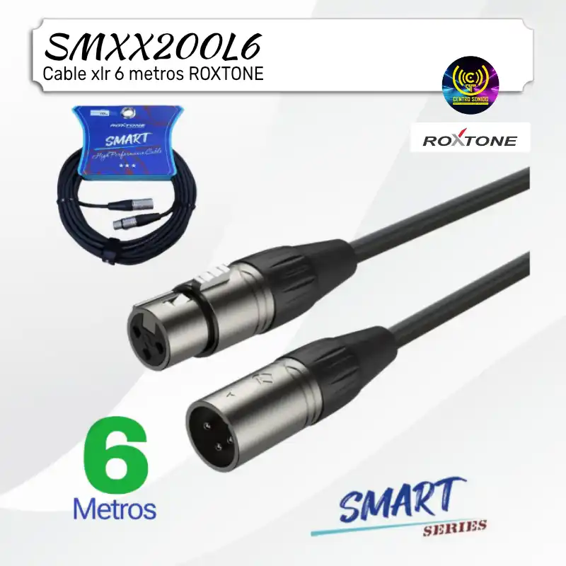 cable xlr 6 metros roxtone smxx200l6