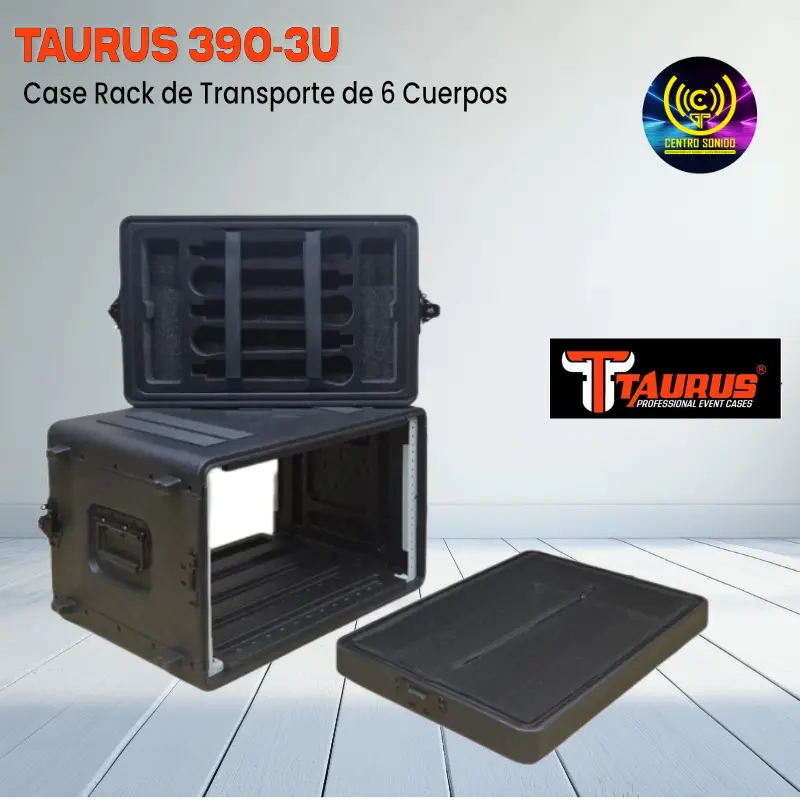 case rack de transporte de 6 cuerpos taurus 390 3u