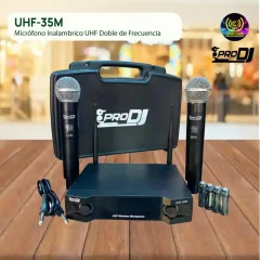 micrófono inalambrico uhf doble de frecuencia uhf 35m