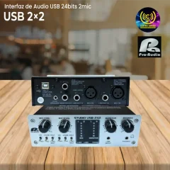 interfaz de audio studio usb 2×2 pa pro audio 24bits 2mic