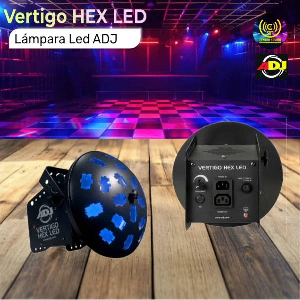 lámpara led vertigo hex led adj