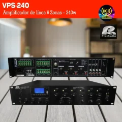 amplificador de línea vps 240 – 6 zonas – 240w