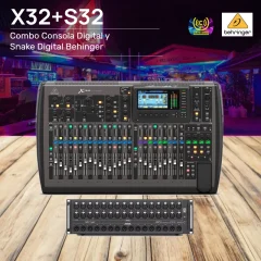 combo x32+s32 consola digital y snake digital behinger