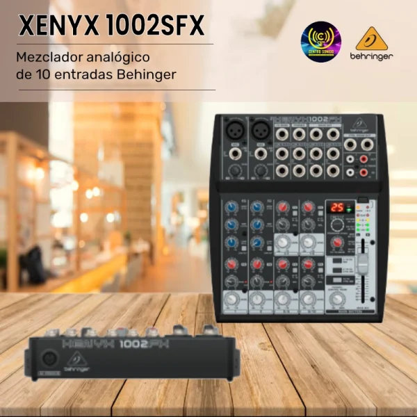 behringer xenyx 1002sfx mezclador analógico de 10 entradas