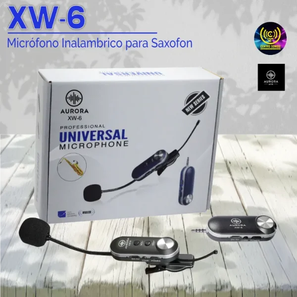 micrófono inalambrico para saxofon xw 6