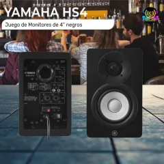 juego de monitores de 4'' negros yamaha hs4