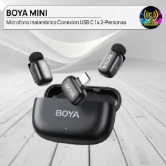 microfono inalambrico conexion usb c boya mini 14 2 personas