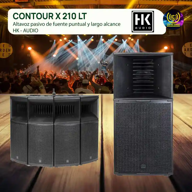 altavoz pasivo de fuente puntual y largo alcance hk audio contour x 210 lt