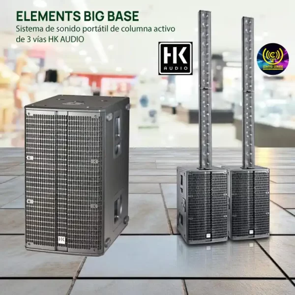sistema de sonido portátil de columna activo de 3 vías elements big base