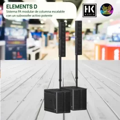 sistema pa modular de columna escalable con un subwoofer activo potente elements d