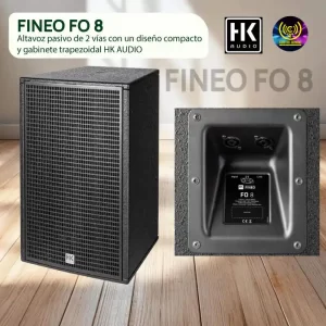 altavoz pasivo de 2 vías con un diseño compacto y gabinete trapezoidal fineo fo 8