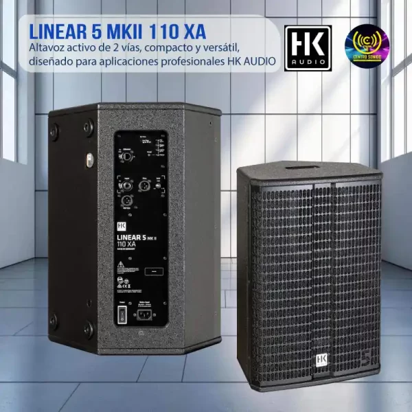 altavoz activo de 2 vías, compacto y versátil, diseñado para aplicaciones profesionales linear 5 mkii 110 xa
